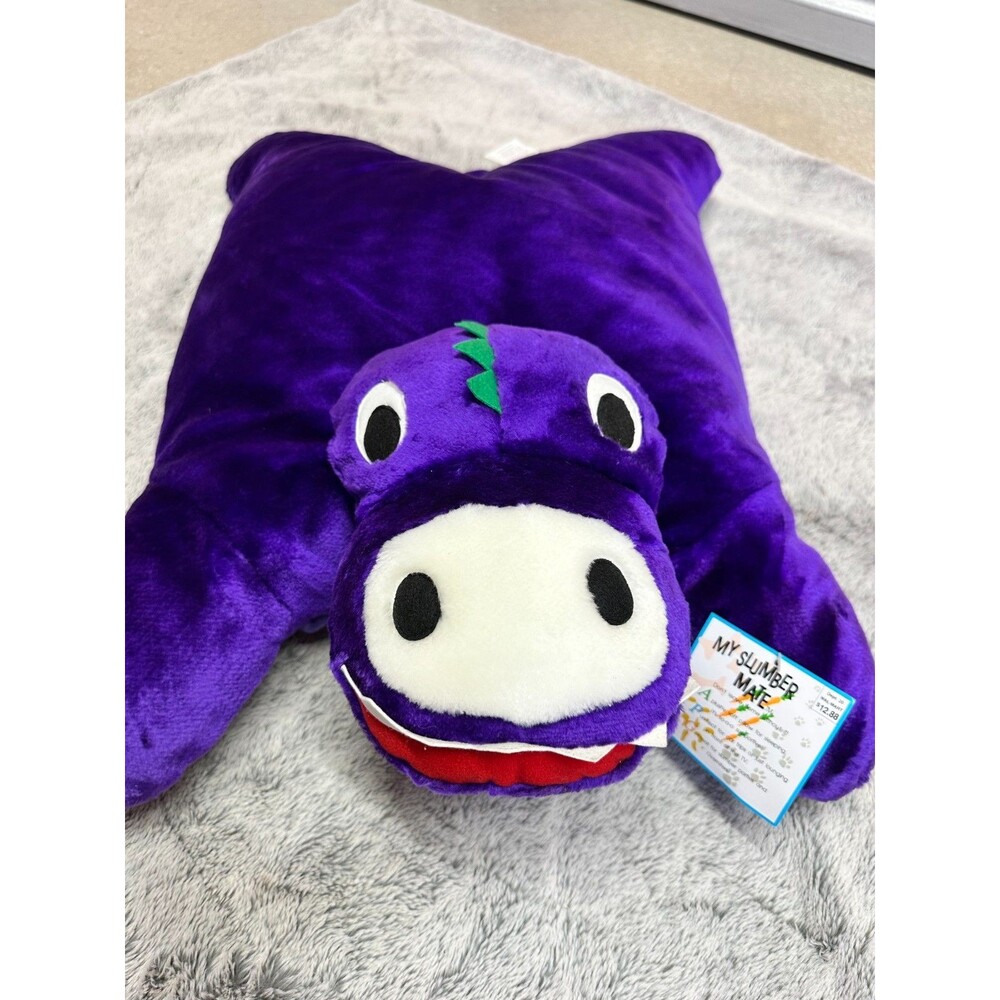 NOS VTG 80s My Slumber Mate Plush Dragon Pillow RARE Walmart With Tags NEW 23" - Picture 2 of 10